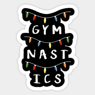 Gymnastics Christmas Lights Sticker